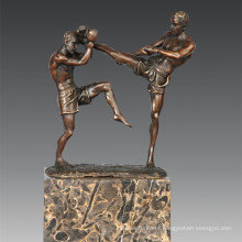 Sports Statue Sanshou/Sanda Players Bronze Sculpture, Milo TPE-771